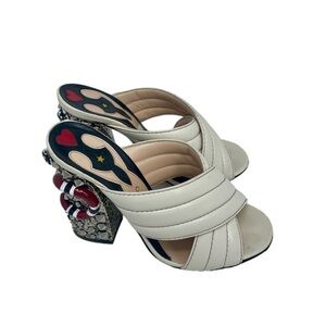 White Gucci Snake Heels Size 36.5 WITH BOX